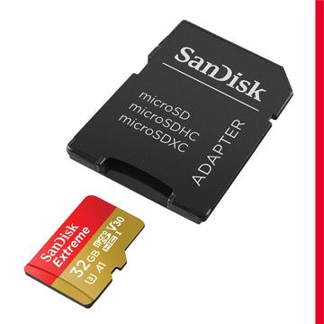SanDisk Extreme 32GB microSDHC Memory Card With SD Adapter (100MB/s)